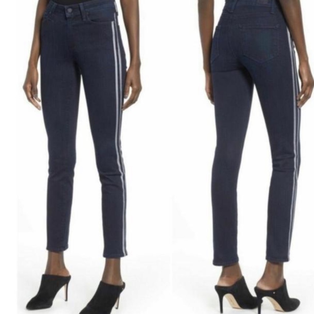 Paige Size 26 Indigo Metallic Horton High Rise Peg Leg Skinny
